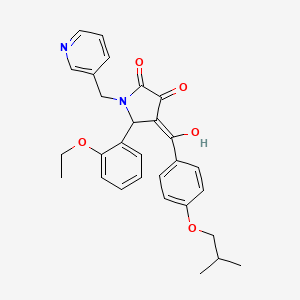 molecular formula C29H30N2O5 B11127295 5-(2-ethoxyphenyl)-3-hydroxy-4-{[4-(2-methylpropoxy)phenyl]carbonyl}-1-(pyridin-3-ylmethyl)-1,5-dihydro-2H-pyrrol-2-one 