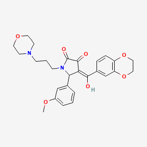 (4E)-4-[2,3-dihydro-1,4-benzodioxin-6-yl(hydroxy)methylidene]-5-(3-methoxyphenyl)-1-[3-(morpholin-4-yl)propyl]pyrrolidine-2,3-dione