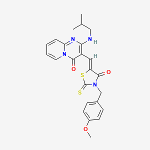 3-{(Z)-[3-(4-methoxybenzyl)-4-oxo-2-thioxo-1,3-thiazolidin-5-ylidene]methyl}-2-[(2-methylpropyl)amino]-4H-pyrido[1,2-a]pyrimidin-4-one