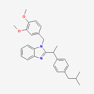 1-(3,4-dimethoxybenzyl)-2-{1-[4-(2-methylpropyl)phenyl]ethyl}-1H-benzimidazole