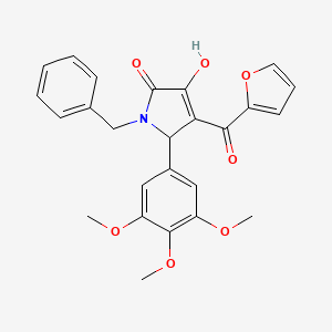 molecular formula C25H23NO7 B11127366 1-benzyl-4-(2-furylcarbonyl)-3-hydroxy-5-(3,4,5-trimethoxyphenyl)-1,5-dihydro-2H-pyrrol-2-one 