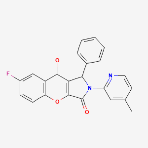 molecular formula C23H15FN2O3 B11127373 7-Fluoro-2-(4-methylpyridin-2-yl)-1-phenyl-1,2-dihydrochromeno[2,3-c]pyrrole-3,9-dione 