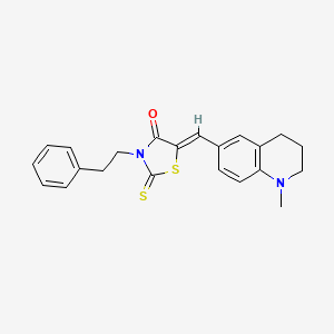 (5Z)-5-[(1-methyl-1,2,3,4-tetrahydroquinolin-6-yl)methylidene]-3-(2-phenylethyl)-2-thioxo-1,3-thiazolidin-4-one