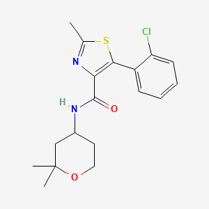 5-(2-chlorophenyl)-N-(2,2-dimethyltetrahydro-2H-pyran-4-yl)-2-methyl-1,3-thiazole-4-carboxamide