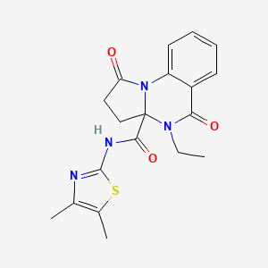 molecular formula C19H20N4O3S B11127400 N-(4,5-dimethyl-1,3-thiazol-2-yl)-4-ethyl-1,5-dioxo-2,3,4,5-tetrahydropyrrolo[1,2-a]quinazoline-3a(1H)-carboxamide 