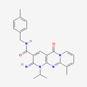 6-imino-11-methyl-N-[(4-methylphenyl)methyl]-2-oxo-7-propan-2-yl-1,7,9-triazatricyclo[8.4.0.03,8]tetradeca-3(8),4,9,11,13-pentaene-5-carboxamide