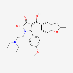 1-[2-(diethylamino)ethyl]-3-hydroxy-5-(4-methoxyphenyl)-4-[(2-methyl-2,3-dihydro-1-benzofuran-5-yl)carbonyl]-1,5-dihydro-2H-pyrrol-2-one