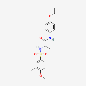 molecular formula C19H24N2O5S B11127437 N-(4-ethoxyphenyl)-N~2~-[(4-methoxy-3-methylphenyl)sulfonyl]alaninamide 