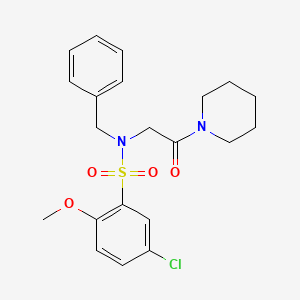 molecular formula C21H25ClN2O4S B11127438 N-benzyl-5-chloro-2-methoxy-N-[2-oxo-2-(piperidin-1-yl)ethyl]benzenesulfonamide 