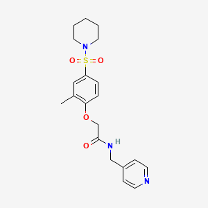 molecular formula C20H25N3O4S B11127446 2-[2-Methyl-4-(piperidine-1-sulfonyl)phenoxy]-N-[(pyridin-4-YL)methyl]acetamide 