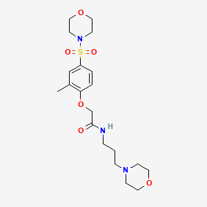 molecular formula C20H31N3O6S B11127462 2-[2-methyl-4-(morpholin-4-ylsulfonyl)phenoxy]-N-[3-(morpholin-4-yl)propyl]acetamide 