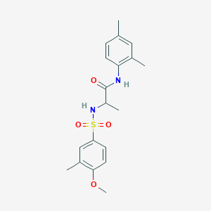 molecular formula C19H24N2O4S B11127466 N-(2,4-dimethylphenyl)-N~2~-[(4-methoxy-3-methylphenyl)sulfonyl]alaninamide 