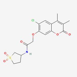 2-[(6-chloro-3,4-dimethyl-2-oxo-2H-chromen-7-yl)oxy]-N-(1,1-dioxidotetrahydrothiophen-3-yl)acetamide