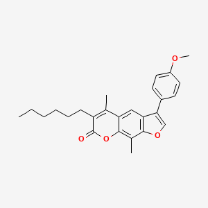 6-hexyl-3-(4-methoxyphenyl)-5,9-dimethyl-7H-furo[3,2-g]chromen-7-one