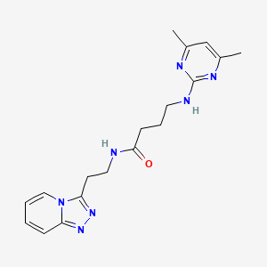 molecular formula C18H23N7O B11127526 4-[(4,6-dimethyl-2-pyrimidinyl)amino]-N-(2-[1,2,4]triazolo[4,3-a]pyridin-3-ylethyl)butanamide 