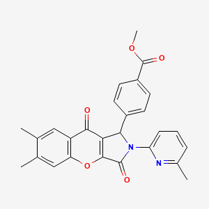 Methyl 4-[6,7-dimethyl-2-(6-methylpyridin-2-yl)-3,9-dioxo-1,2,3,9-tetrahydrochromeno[2,3-c]pyrrol-1-yl]benzoate