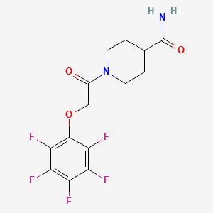 1-[(Pentafluorophenoxy)acetyl]piperidine-4-carboxamide