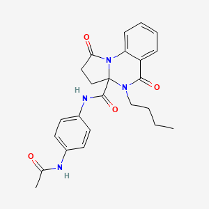 molecular formula C24H26N4O4 B11127542 N-[4-(acetylamino)phenyl]-4-butyl-1,5-dioxo-2,3,4,5-tetrahydropyrrolo[1,2-a]quinazoline-3a(1H)-carboxamide 