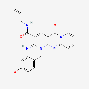 6-imino-7-[(4-methoxyphenyl)methyl]-2-oxo-N-prop-2-enyl-1,7,9-triazatricyclo[8.4.0.03,8]tetradeca-3(8),4,9,11,13-pentaene-5-carboxamide