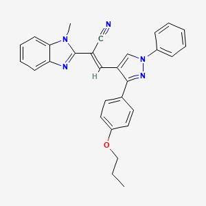 (2E)-2-(1-methyl-1H-benzimidazol-2-yl)-3-[1-phenyl-3-(4-propoxyphenyl)-1H-pyrazol-4-yl]prop-2-enenitrile