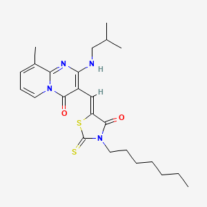 3-[(Z)-(3-heptyl-4-oxo-2-thioxo-1,3-thiazolidin-5-ylidene)methyl]-9-methyl-2-[(2-methylpropyl)amino]-4H-pyrido[1,2-a]pyrimidin-4-one