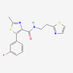 molecular formula C16H14FN3OS2 B11127626 5-(3-fluorophenyl)-2-methyl-N-[2-(1,3-thiazol-2-yl)ethyl]-1,3-thiazole-4-carboxamide 