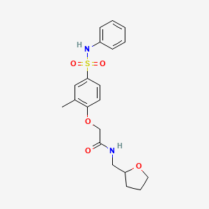 2-[2-methyl-4-(phenylsulfamoyl)phenoxy]-N-(tetrahydrofuran-2-ylmethyl)acetamide