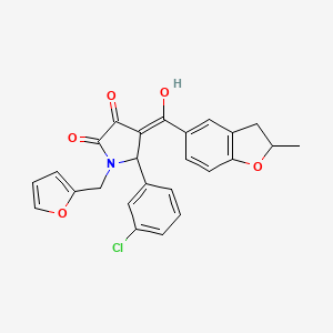 5-(3-chlorophenyl)-1-(furan-2-ylmethyl)-3-hydroxy-4-[(2-methyl-2,3-dihydro-1-benzofuran-5-yl)carbonyl]-1,5-dihydro-2H-pyrrol-2-one