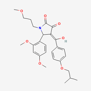 molecular formula C27H33NO7 B11127645 5-(2,4-dimethoxyphenyl)-3-hydroxy-1-(3-methoxypropyl)-4-{[4-(2-methylpropoxy)phenyl]carbonyl}-1,5-dihydro-2H-pyrrol-2-one 