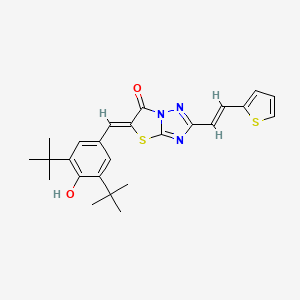 (5Z)-5-(3,5-di-tert-butyl-4-hydroxybenzylidene)-2-[(E)-2-(thiophen-2-yl)ethenyl][1,3]thiazolo[3,2-b][1,2,4]triazol-6(5H)-one