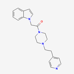 molecular formula C21H24N4O B11127658 2-(1H-indol-1-yl)-1-{4-[2-(4-pyridyl)ethyl]piperazino}-1-ethanone 