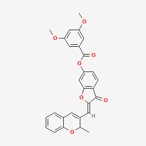 2-[(Z)-1-(2-methyl-2H-chromen-3-yl)methylidene]-3-oxo-1-benzofuran-6(3H)-yl 3,5-dimethoxybenzoate