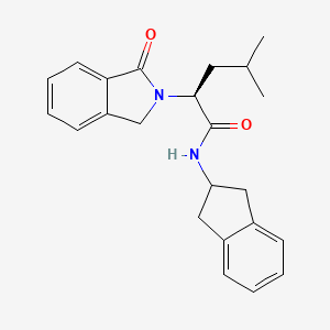 molecular formula C23H26N2O2 B11127674 (2S)-N-(2,3-dihydro-1H-inden-2-yl)-4-methyl-2-(1-oxo-1,3-dihydro-2H-isoindol-2-yl)pentanamide 