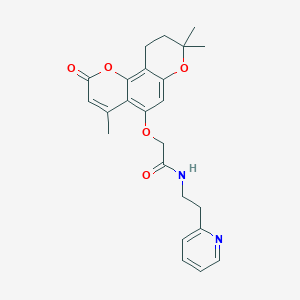 N-[2-(2-pyridyl)ethyl]-2-[(4,8,8-trimethyl-2-oxo-9,10-dihydro-2H,8H-pyrano[2,3-f]chromen-5-yl)oxy]acetamide