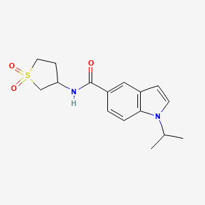 molecular formula C16H20N2O3S B11127698 N-(1,1-dioxidotetrahydrothiophen-3-yl)-1-(propan-2-yl)-1H-indole-5-carboxamide 