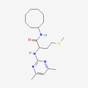 N-cyclooctyl-2-[(4,6-dimethyl-2-pyrimidinyl)amino]-4-(methylsulfanyl)butanamide