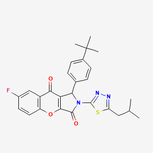 1-(4-Tert-butylphenyl)-7-fluoro-2-[5-(2-methylpropyl)-1,3,4-thiadiazol-2-yl]-1,2-dihydrochromeno[2,3-c]pyrrole-3,9-dione