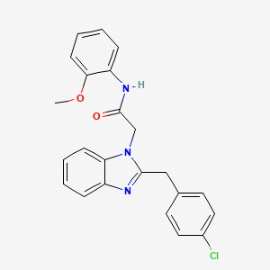 molecular formula C23H20ClN3O2 B11127722 2-[2-(4-chlorobenzyl)-1H-benzimidazol-1-yl]-N-(2-methoxyphenyl)acetamide 