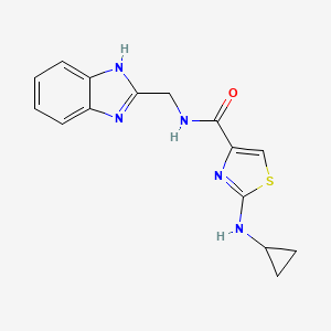 molecular formula C15H15N5OS B11127725 N-(1H-1,3-benzimidazol-2-ylmethyl)-2-(cyclopropylamino)-1,3-thiazole-4-carboxamide 