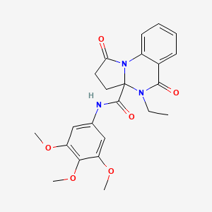 molecular formula C23H25N3O6 B11127737 4-ethyl-1,5-dioxo-N-(3,4,5-trimethoxyphenyl)-2,3,4,5-tetrahydropyrrolo[1,2-a]quinazoline-3a(1H)-carboxamide 