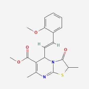 methyl 5-[(E)-2-(2-methoxyphenyl)ethenyl]-2,7-dimethyl-3-oxo-2,3-dihydro-5H-[1,3]thiazolo[3,2-a]pyrimidine-6-carboxylate