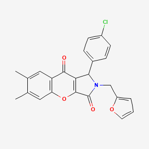 molecular formula C24H18ClNO4 B11127760 1-(4-Chlorophenyl)-2-(furan-2-ylmethyl)-6,7-dimethyl-1,2-dihydrochromeno[2,3-c]pyrrole-3,9-dione 