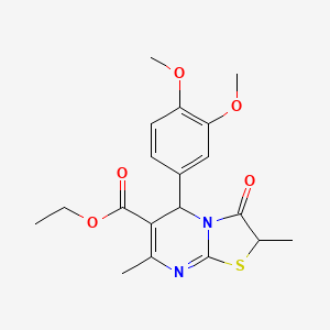 ethyl 5-(3,4-dimethoxyphenyl)-2,7-dimethyl-3-oxo-2,3-dihydro-5H-[1,3]thiazolo[3,2-a]pyrimidine-6-carboxylate