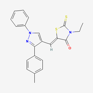 (5Z)-3-ethyl-5-{[3-(4-methylphenyl)-1-phenyl-1H-pyrazol-4-yl]methylidene}-2-thioxo-1,3-thiazolidin-4-one