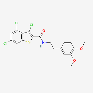 molecular formula C19H16Cl3NO3S B11127838 3,4,6-trichloro-N-[2-(3,4-dimethoxyphenyl)ethyl]-1-benzothiophene-2-carboxamide 