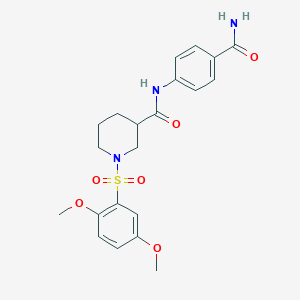 N-(4-Carbamoylphenyl)-1-(2,5-dimethoxybenzenesulfonyl)piperidine-3-carboxamide