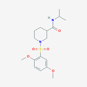 molecular formula C17H26N2O5S B11127857 1-(2,5-Dimethoxybenzenesulfonyl)-N-(propan-2-YL)piperidine-3-carboxamide 