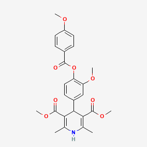 Dimethyl 4-(3-methoxy-4-{[(4-methoxyphenyl)carbonyl]oxy}phenyl)-2,6-dimethyl-1,4-dihydropyridine-3,5-dicarboxylate