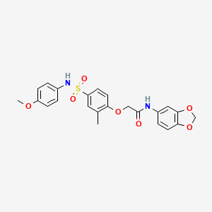 N-(1,3-benzodioxol-5-yl)-2-{4-[(4-methoxyphenyl)sulfamoyl]-2-methylphenoxy}acetamide