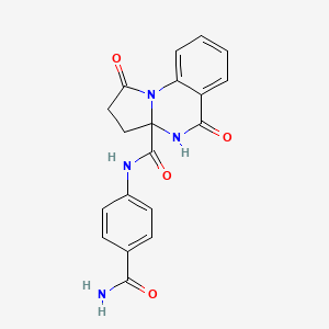 molecular formula C19H16N4O4 B11127909 N-(4-carbamoylphenyl)-1,5-dioxo-2,3,4,5-tetrahydropyrrolo[1,2-a]quinazoline-3a(1H)-carboxamide 